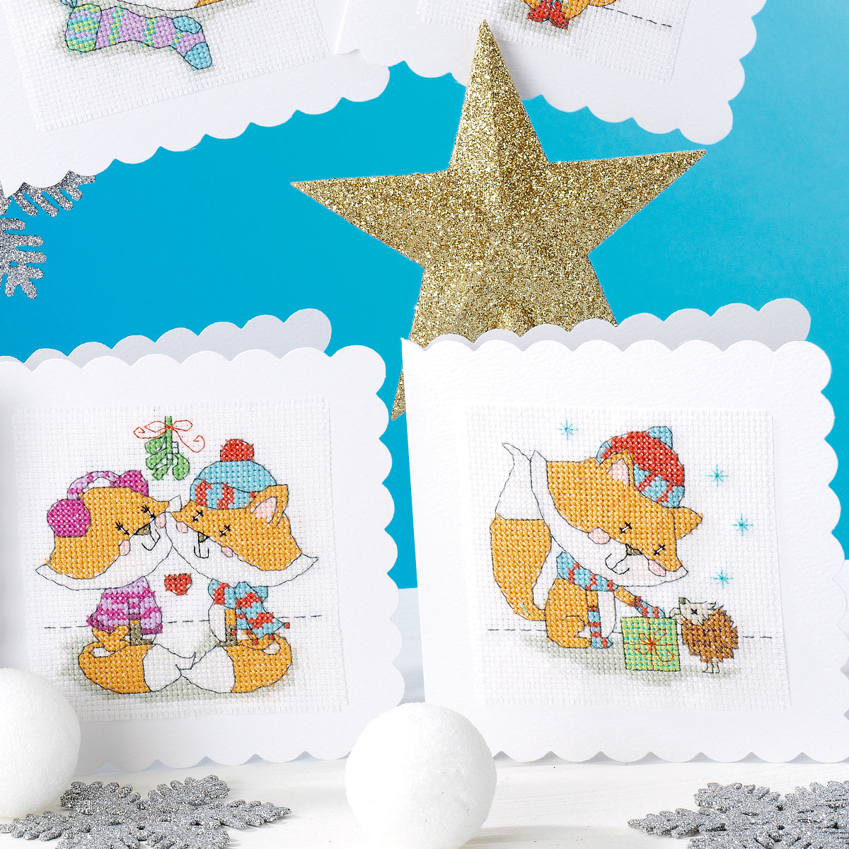 Festive Foxes Cross Stitch PDF Patterns