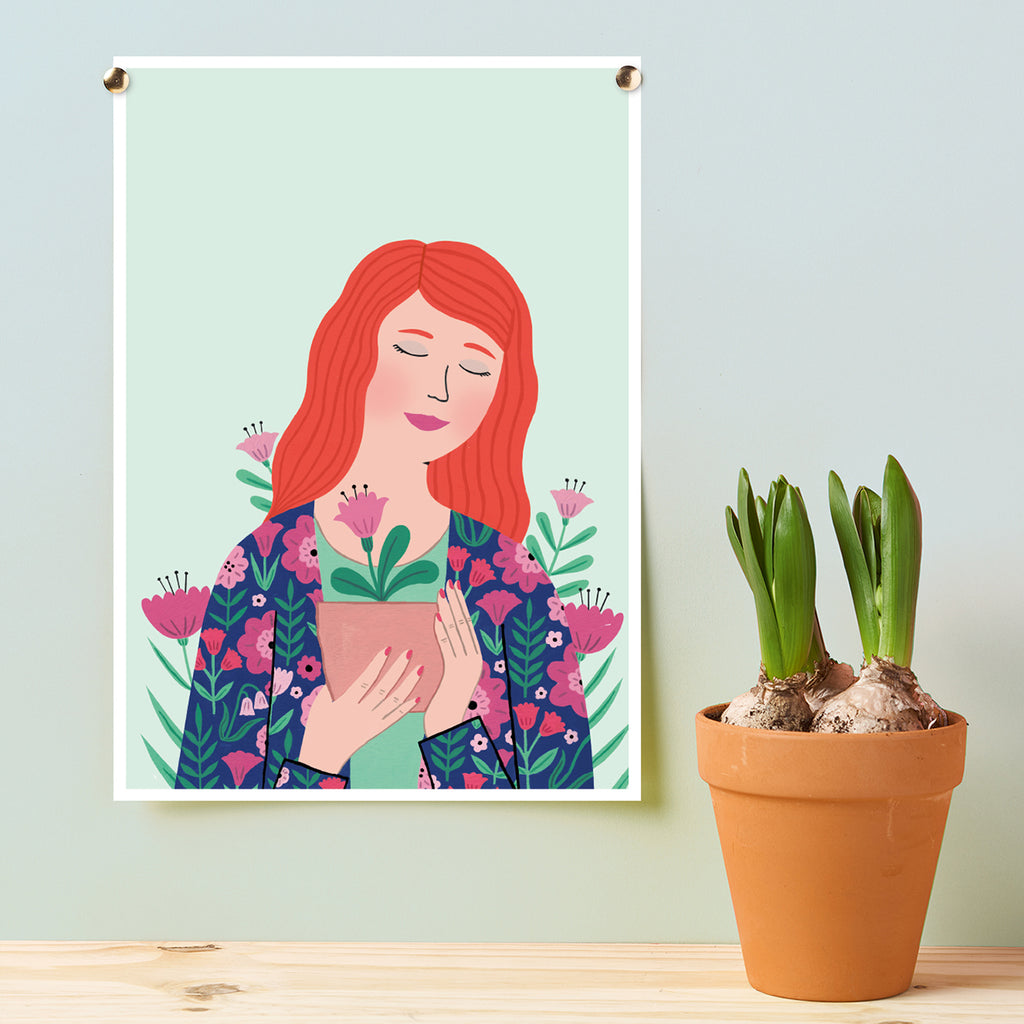 'Finding Calm in Flowers' Digital Art Print PDF by Holly Maguire