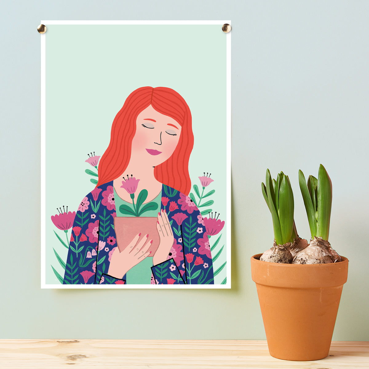 'Finding Calm in Flowers' Digital Art Print PDF by Holly Maguire