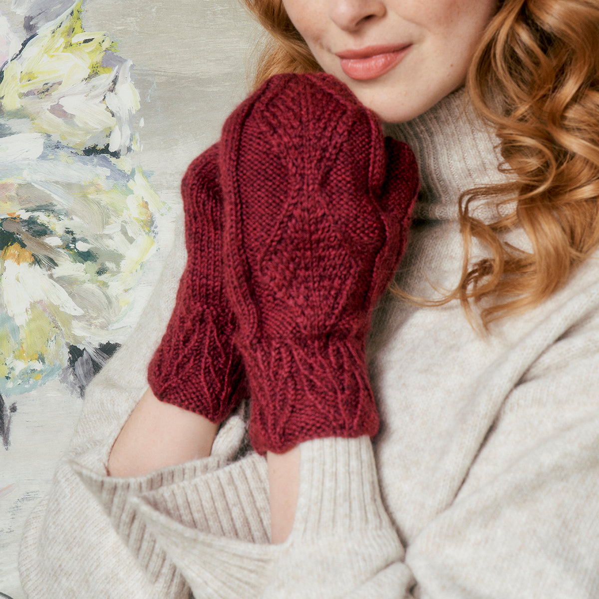Fireside Mittens Knitting Pattern PDF