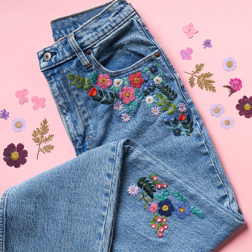 Floral Motifs for Jeans/Denim Embroidery Pattern PDF