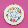 Floral wall art hoop embroidery pattern PDF