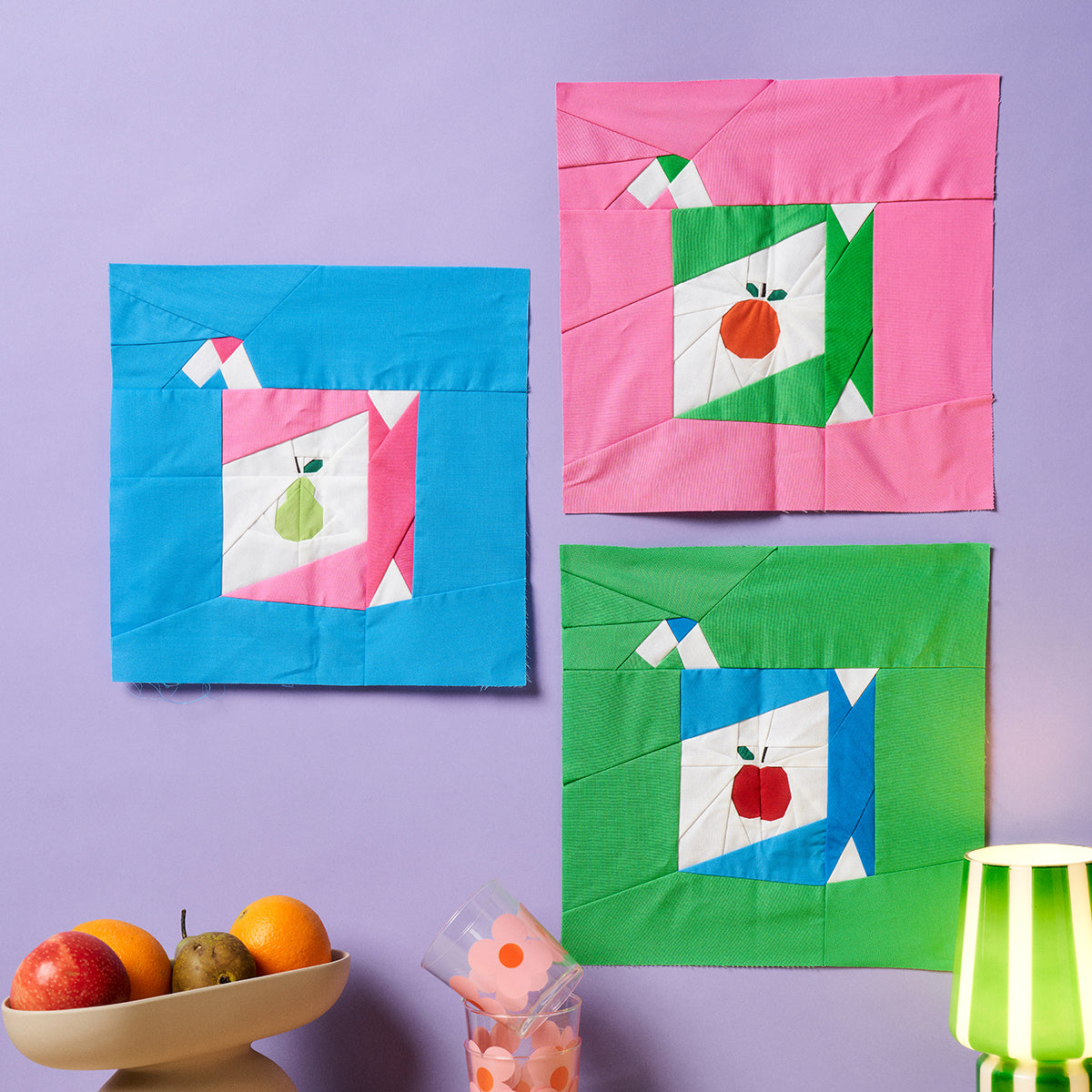 Fruit Medley FPP Juice Box Quilt Blocks Sewing Pattern PDF