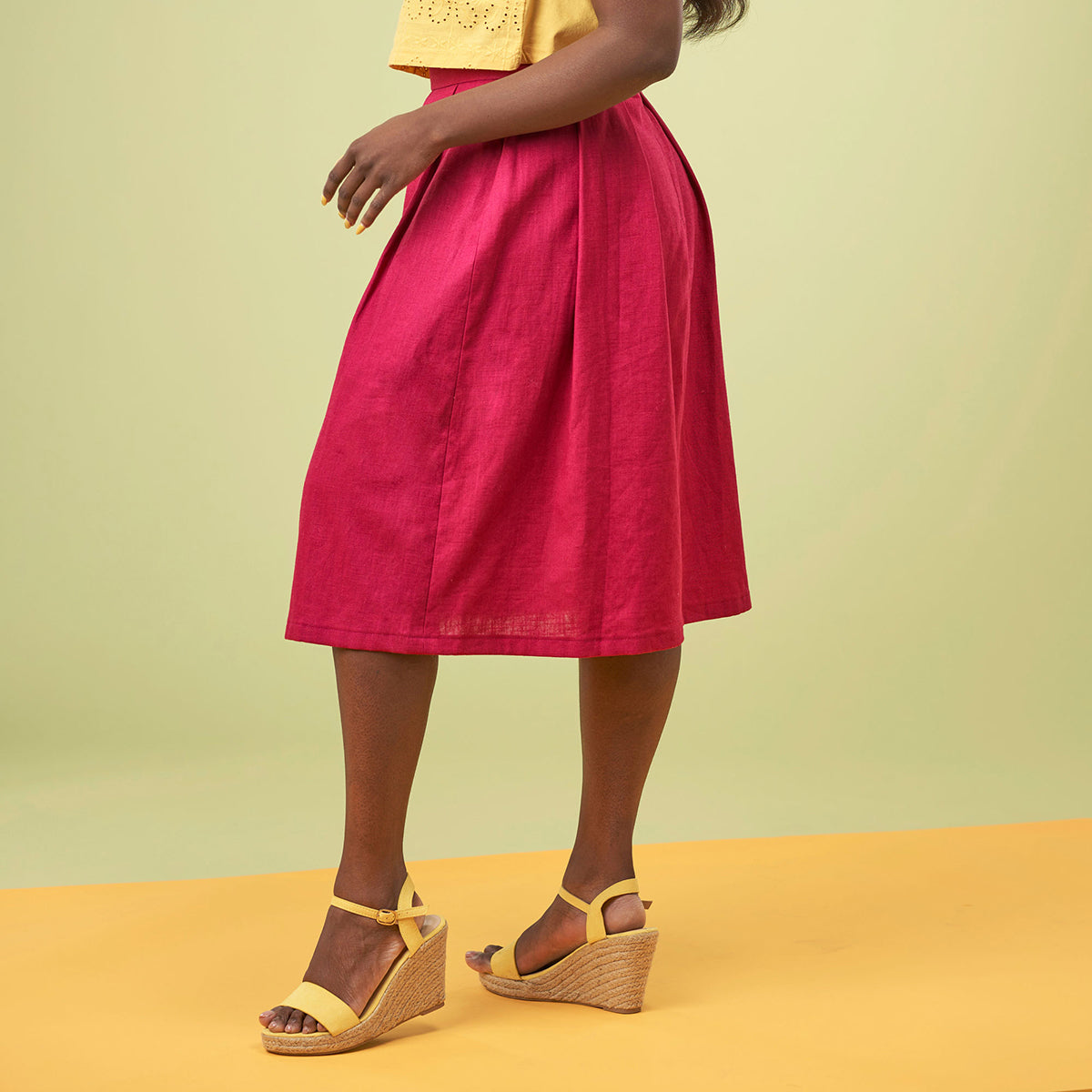 Fuchsia Midi Skirt Sewing Pattern PDF