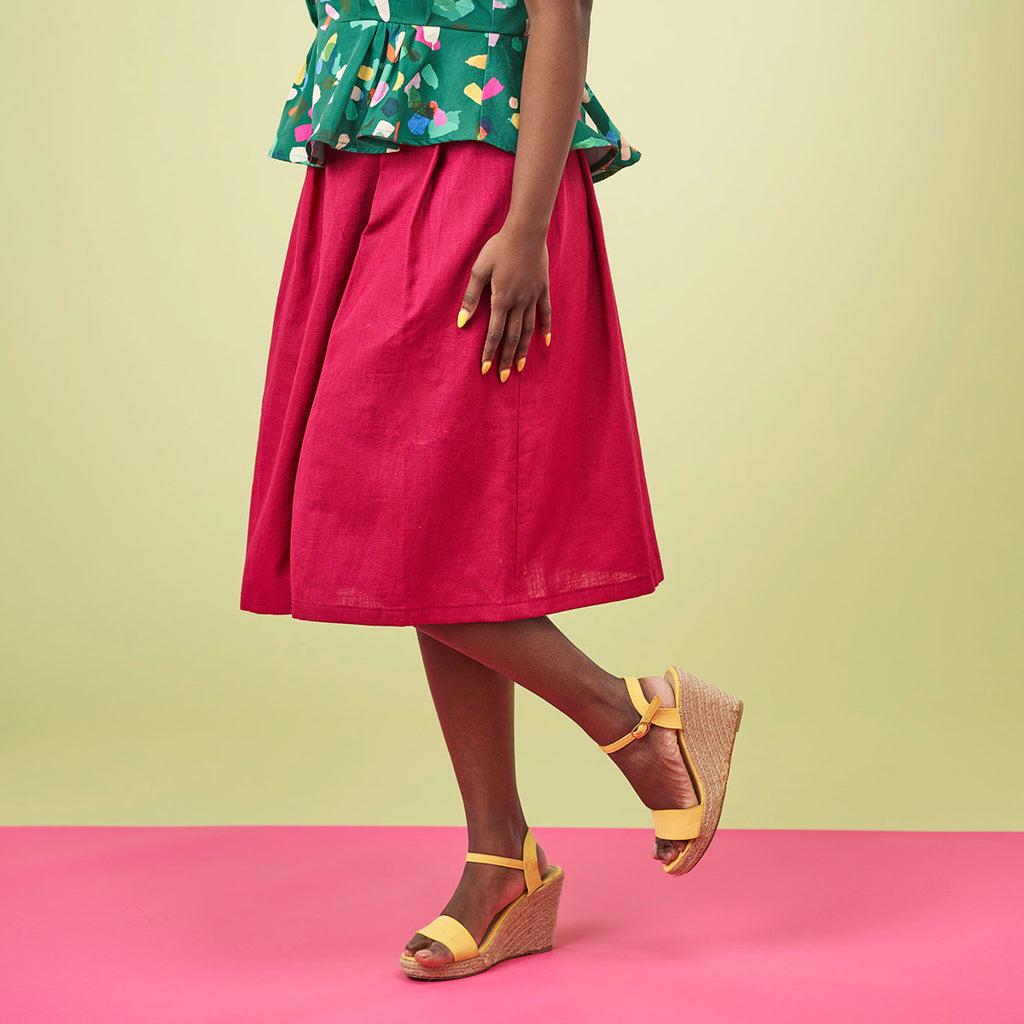 Fuchsia Midi Skirt Sewing Pattern PDF