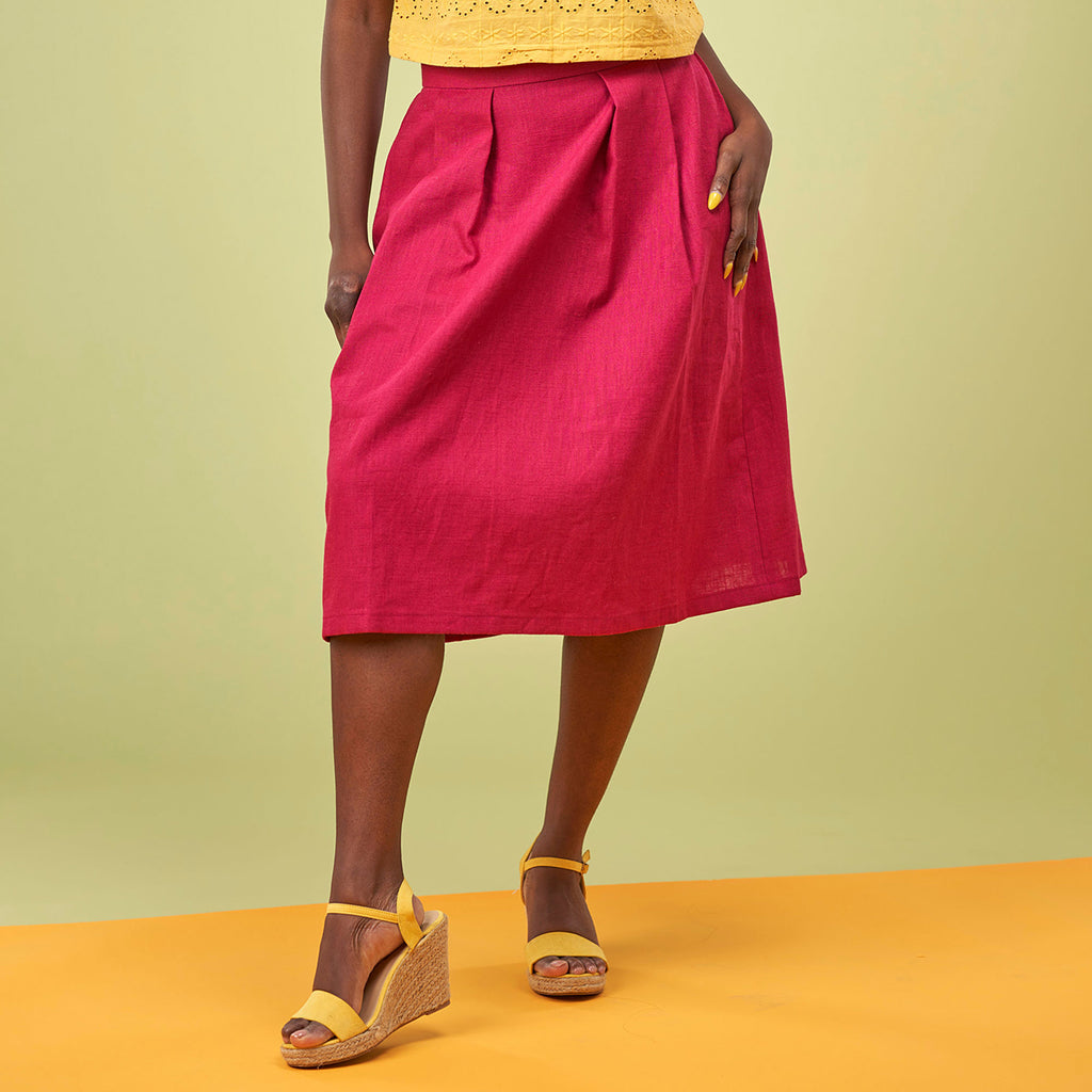 Fuchsia Midi Skirt Sewing Pattern PDF