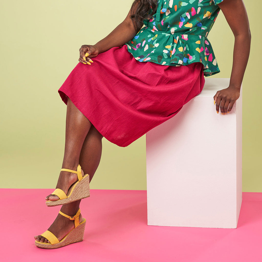 Fuchsia Midi Skirt Sewing Pattern PDF