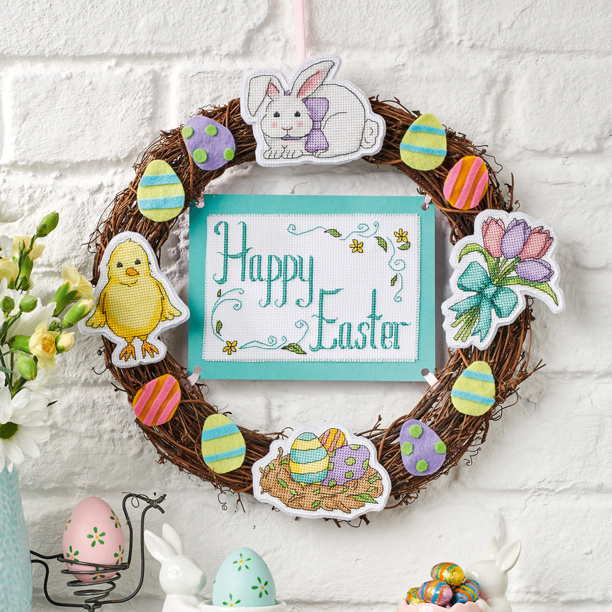 Easter Wreath Cross Stitch PDF Patterns