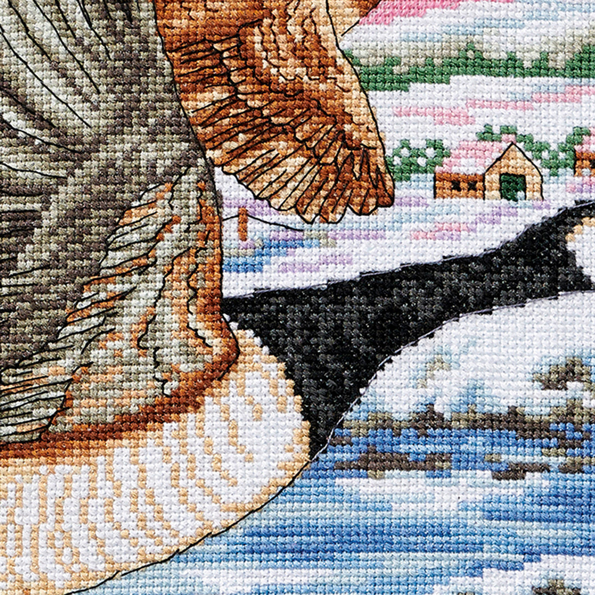 Migrating Canada Geese Scene Cross Stitch PDF Pattern