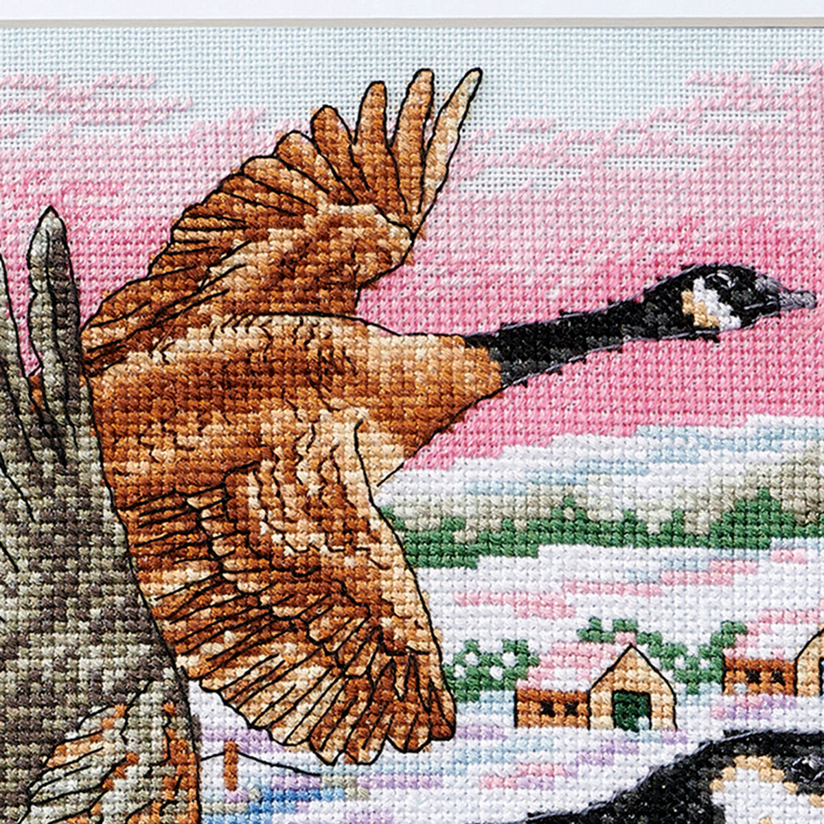 Migrating Canada Geese Scene Cross Stitch PDF Pattern