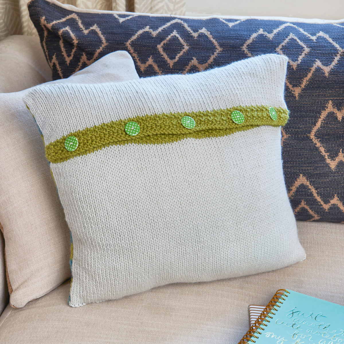 Geometric Cushion Knitting Pattern PDF