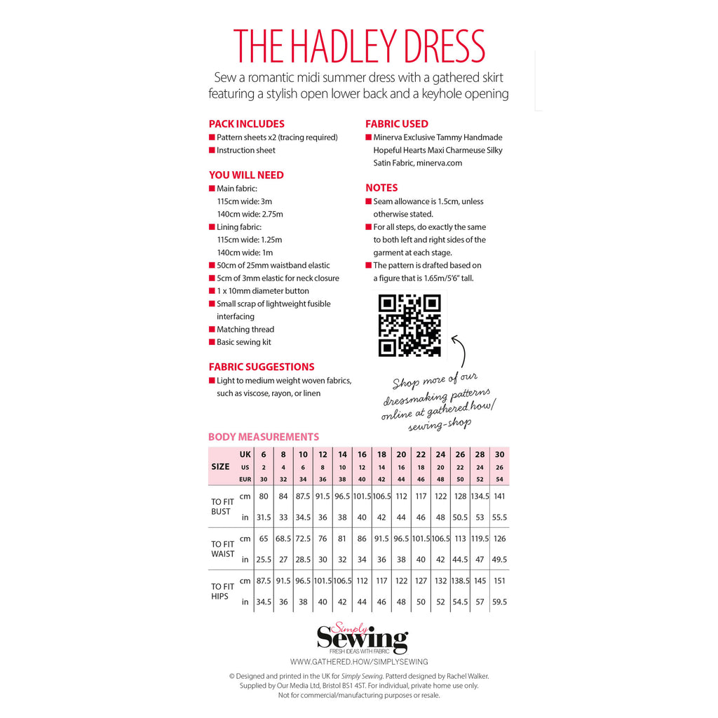 Hadley Dress Sewing Pattern PDF