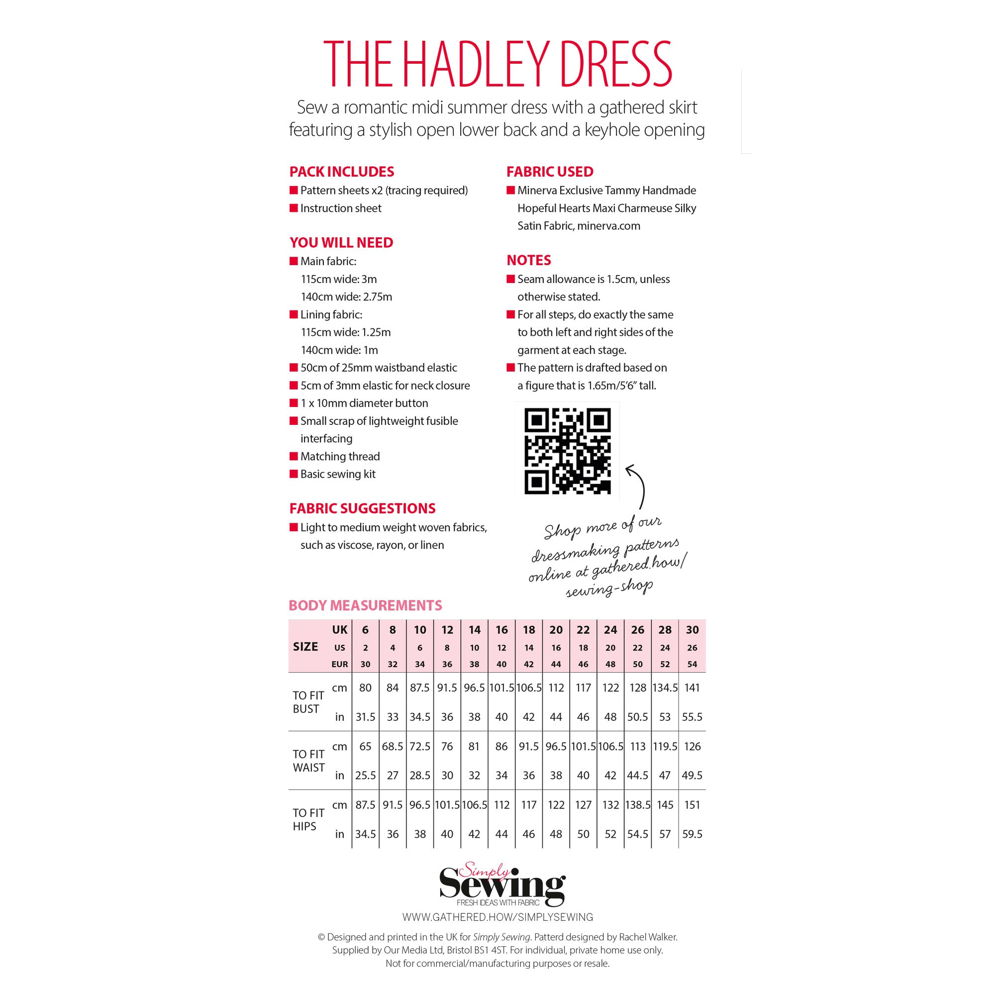Hadley Dress Sewing Pattern PDF