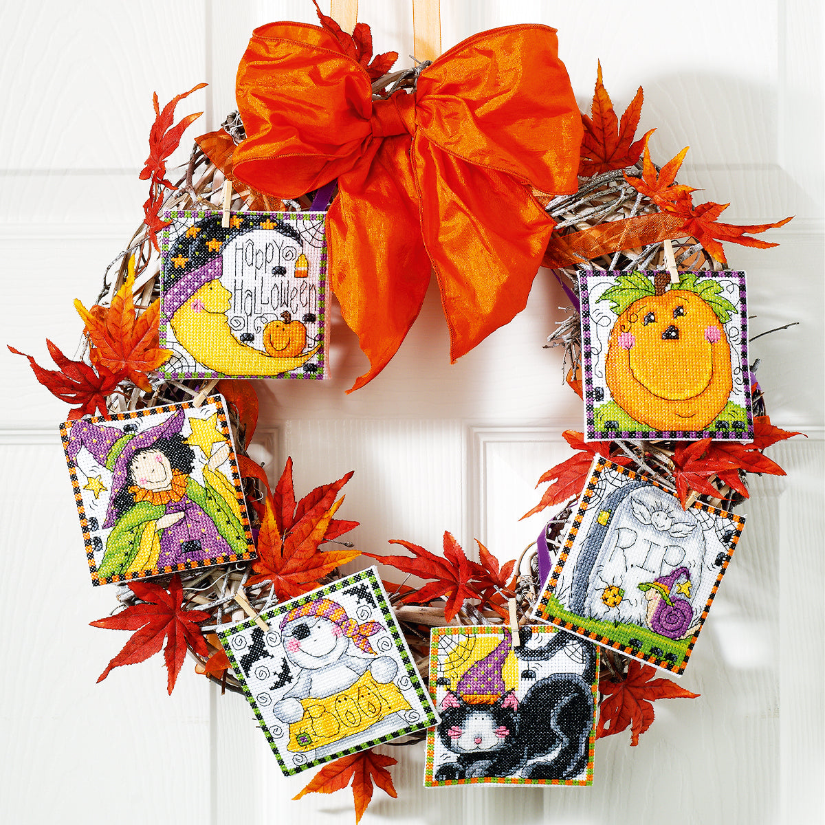 Halloween Wreath Cross Stitch PDF Patterns