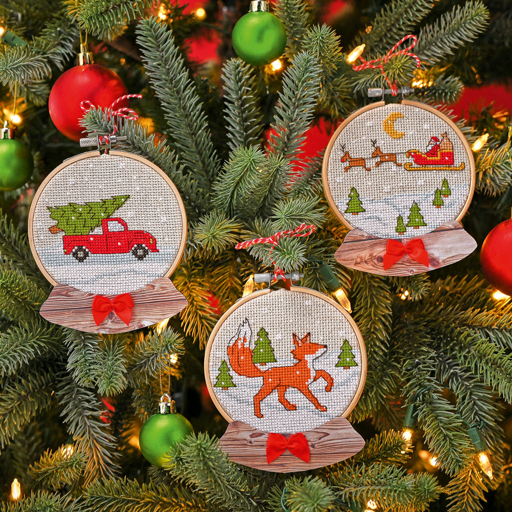 Snow Globe Baubles Cross Stitch PDF Pattern