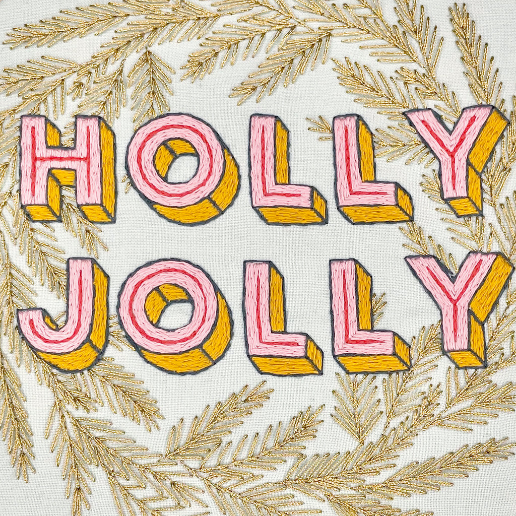 Holly Jolly Hoop Embroidery Pattern PDF