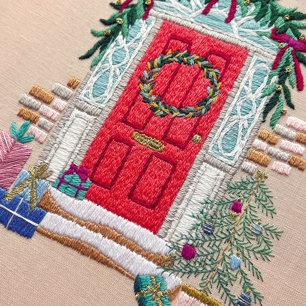Home for the Holidays Door Hoop Embroidery Pattern PDF