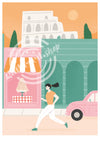 'Jogging Past the Pizzeria' Digital Art Print PDF by Charly Clements