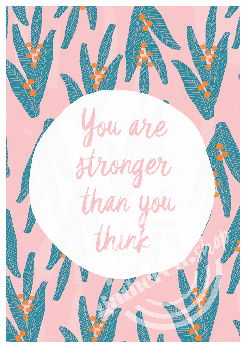 Stronger Quote Digital Art Print PDF