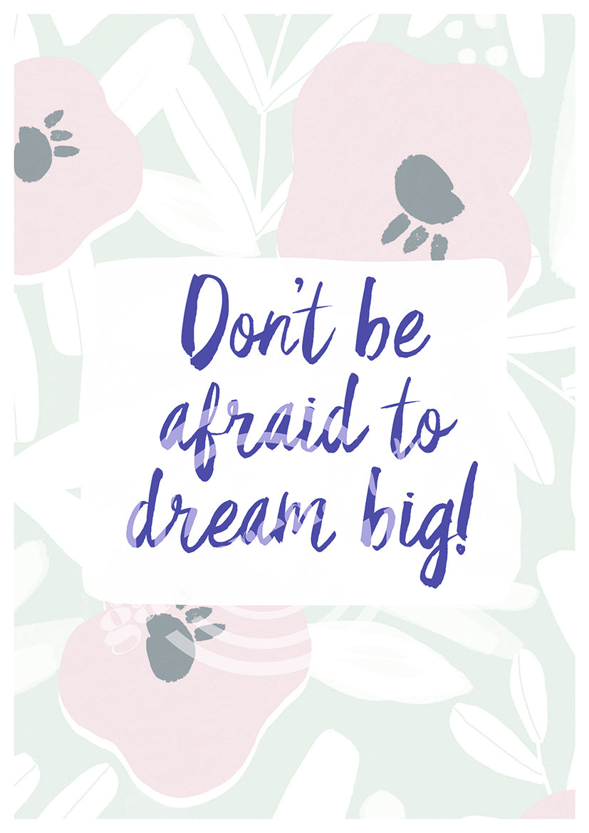 Dream Big Quote Digital Art Print PDF