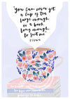 Tea & Books Quote Digital Art Print PDF
