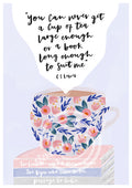 Tea & Books Quote Digital Art Print PDF