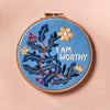 'I am worthy' embroidery pattern PDF