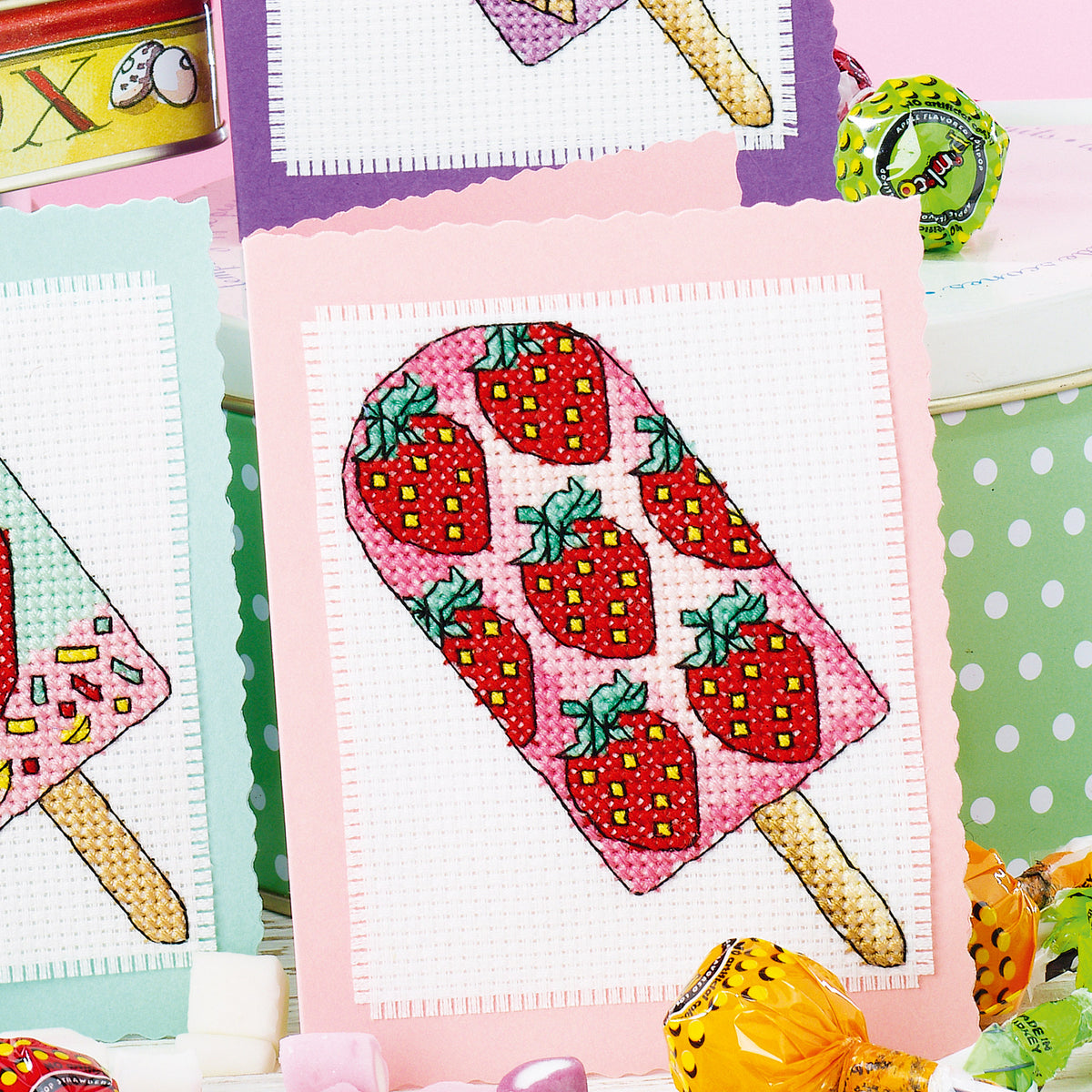Ice Lolly Summer Cards Cross Stitch Patterns PDF