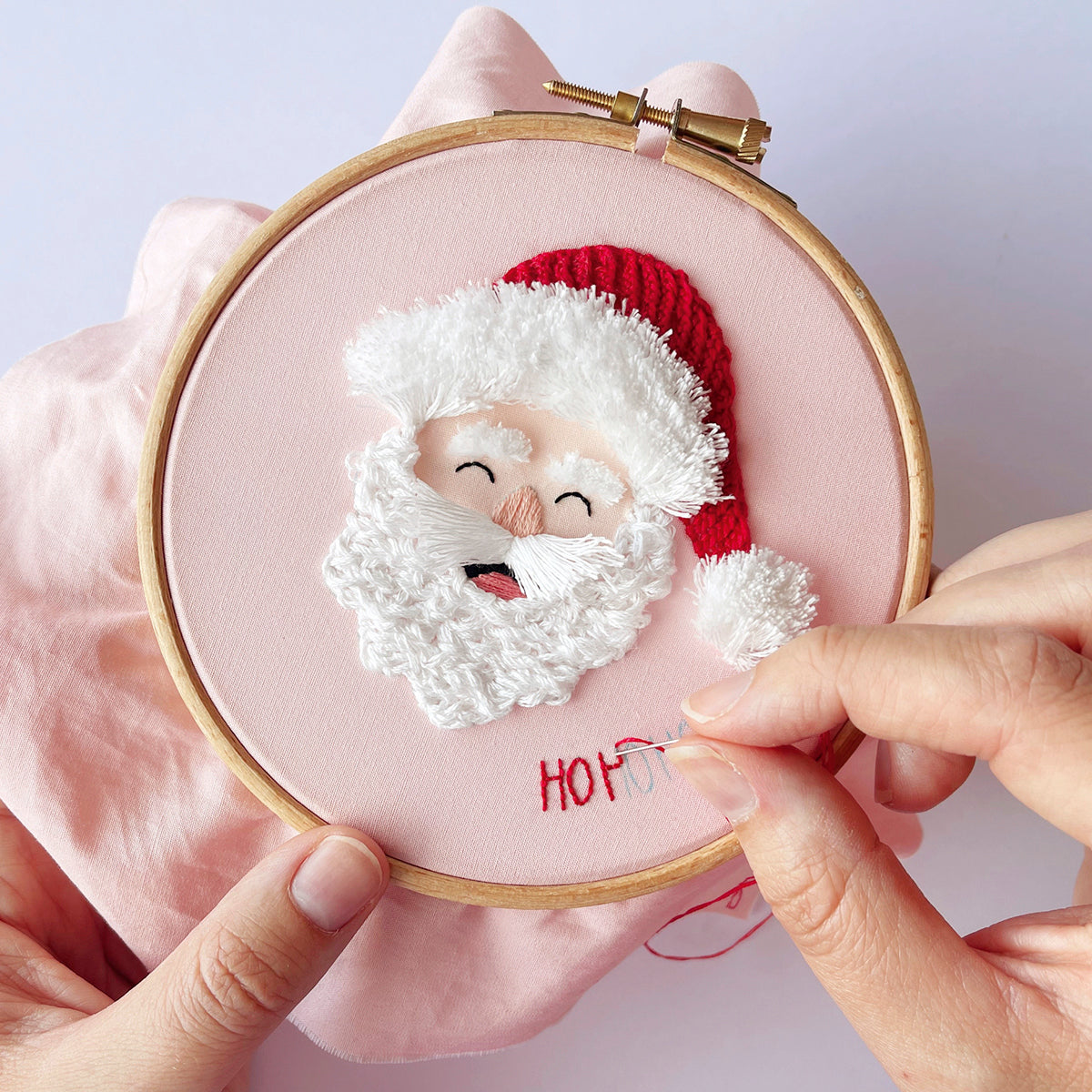 Jolly Santa Hoop Embroidery Pattern PDF