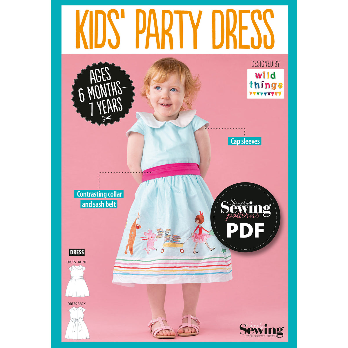 Girl's Party Dress Sewing Pattern PDF
