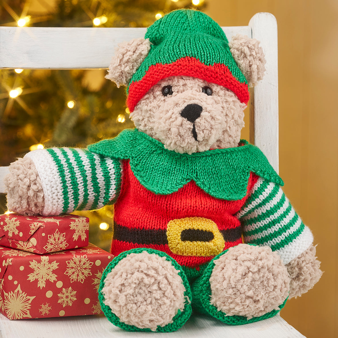 Christmas Elf Teddy Bear Knitting Pattern PDF