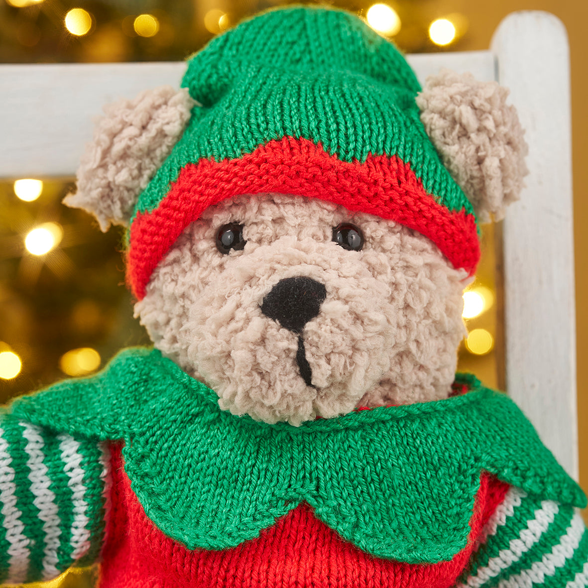 Christmas Elf Teddy Bear Knitting Pattern PDF