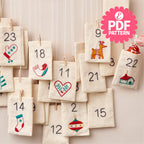 Hanging Pockets Christmas Advent Calendar Embroidery Pattern PDF