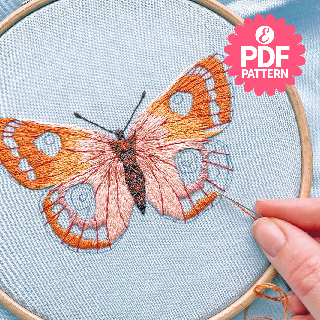 Beautiful Butterfly Embroidery Hoop Pattern PDF