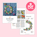 Deck the Halls Christmas Wreath Embroidery Pattern PDF