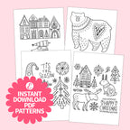 Joyful Christmas Embroidery Motifs PDF Collection (with 25 designs)
