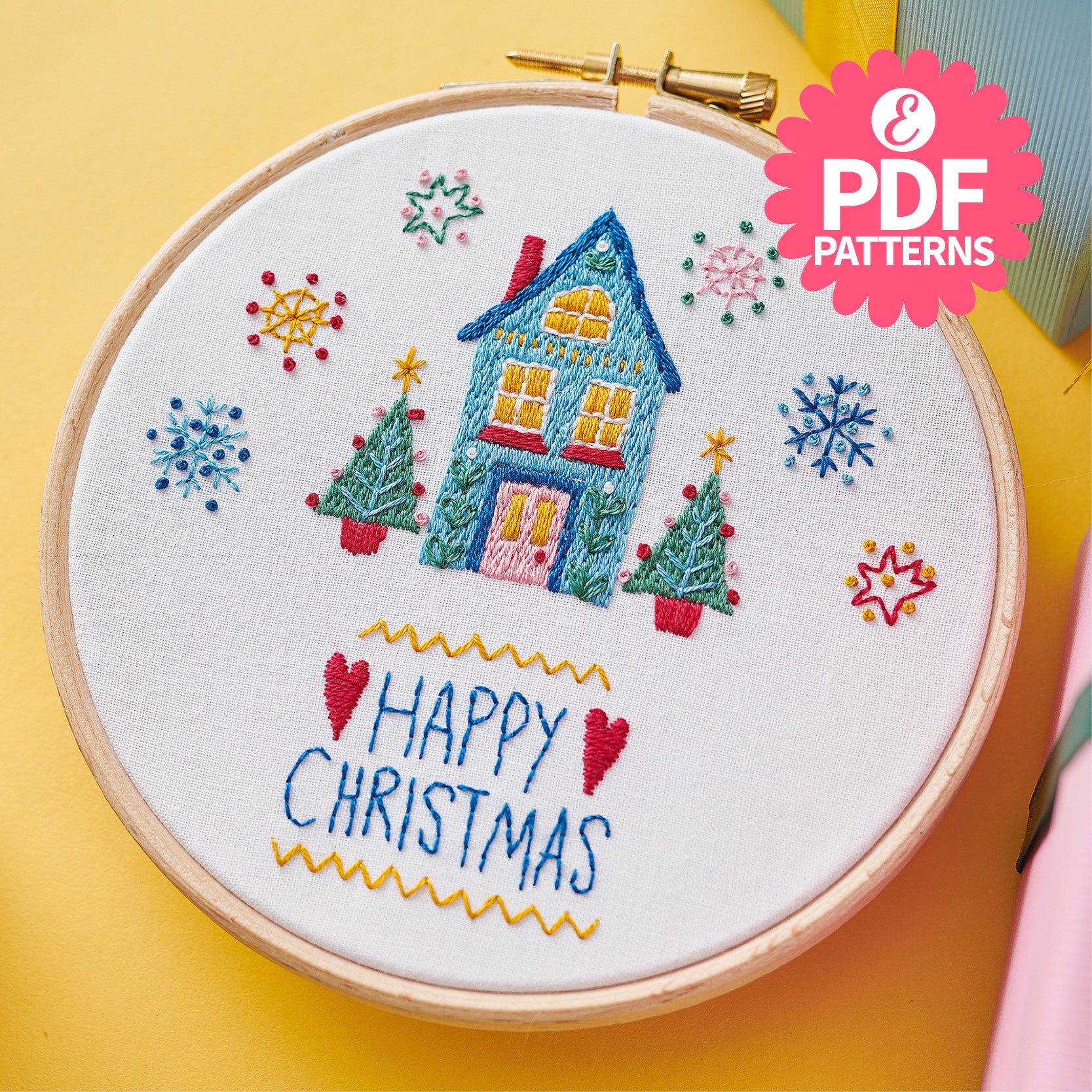 Joyful Christmas Embroidery Motifs PDF Collection (with 25 designs)