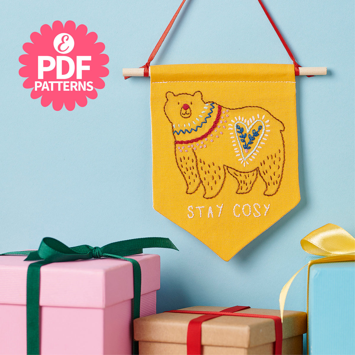 Joyful Christmas Embroidery Motifs PDF Collection (with 25 designs)