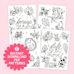 Autumn Woodland Collection Embroidery Motifs PDF (with 30 designs included)