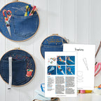 Denim Pocket Organiser Hoop Set Embroidery Pattern PDF