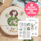 Mindful Embroidery Portrait Hoop Embroidery Pattern PDF