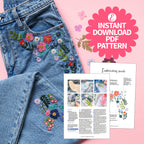 Floral Motifs for Jeans/Denim Embroidery Pattern PDF