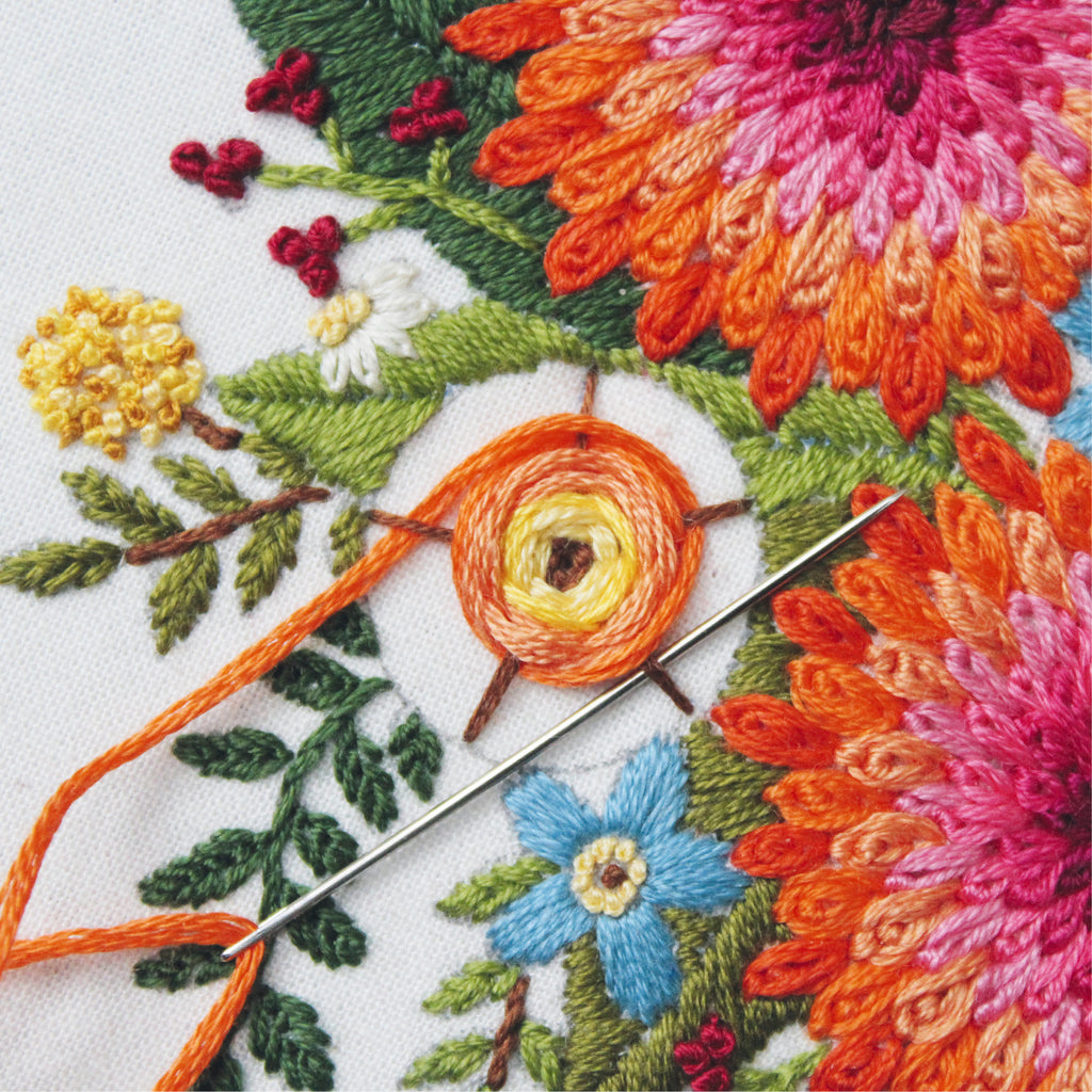 Floral Pennant Embroidery Pattern PDF