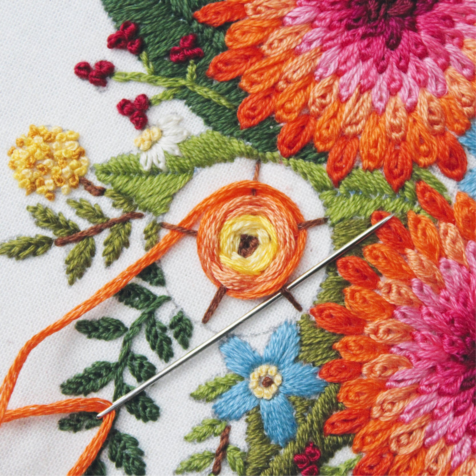 Floral Pennant Embroidery Pattern PDF