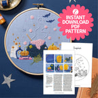 Witches' Brew Halloween Cauldron Embroidery Hoop Pattern PDF