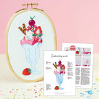Ice Cream Sundae Embroidery Hoop Pattern PDF