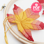 Maple Leaves Embroidery Hoop Pattern PDF