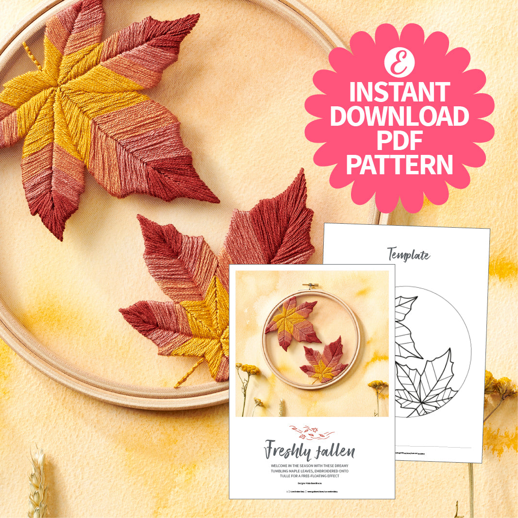 Maple Leaves Embroidery Hoop Pattern PDF