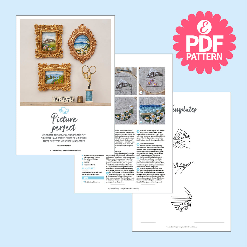 Mini Framed Landscapes Embroidery Pattern PDF
