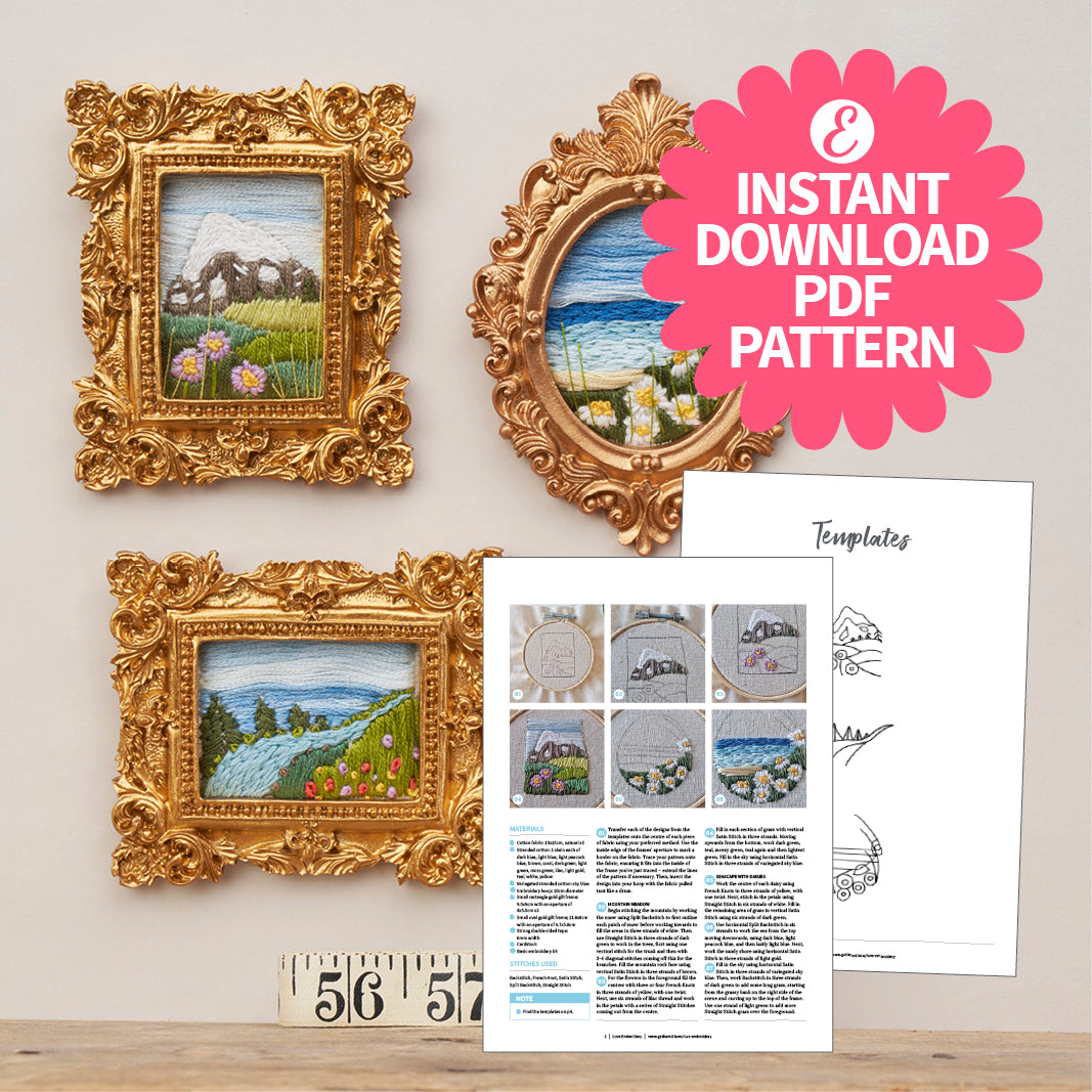 Mini Framed Landscapes Embroidery Pattern PDF